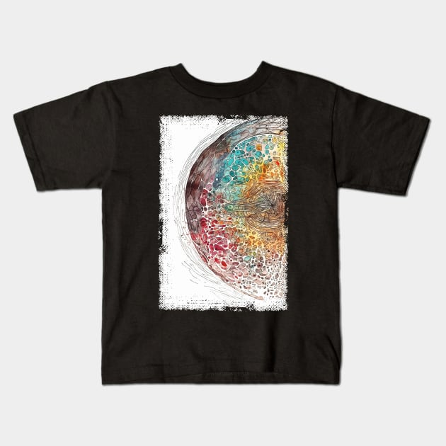 Abstract Hair Cell Art Kids T-Shirt by erzebeth